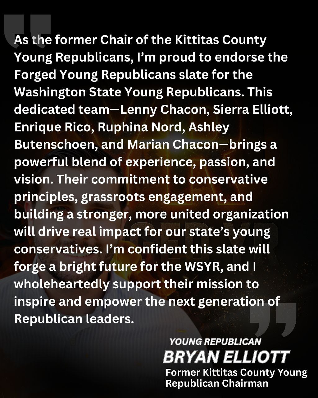 Bryan Elliott Endorsement Statement