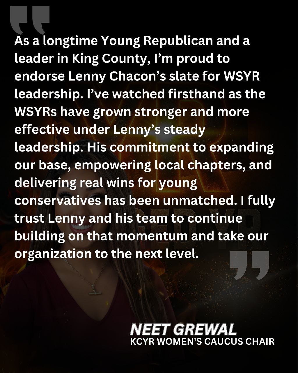Neet Grewal Endorsement Statement