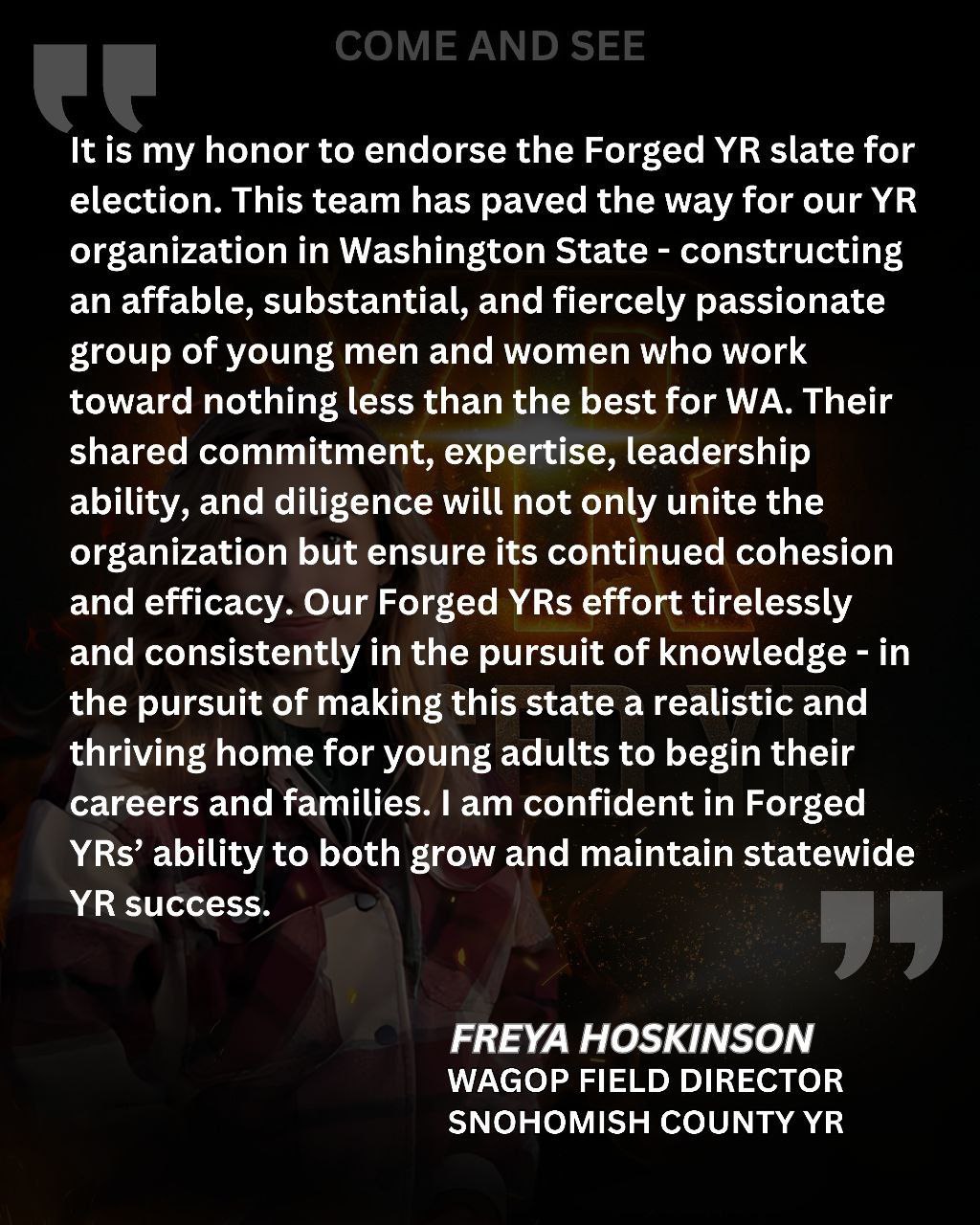 Freya Hoskinson Endorsement Statement